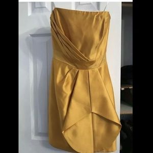 Shoshanna Yellow Strapless Cocktail Dress